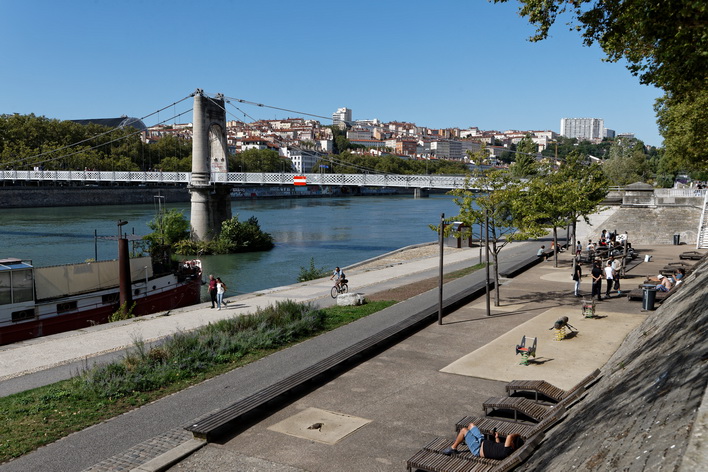 Lyon illustration photo Photographie d'illustration de lyon - Quai du Rhône