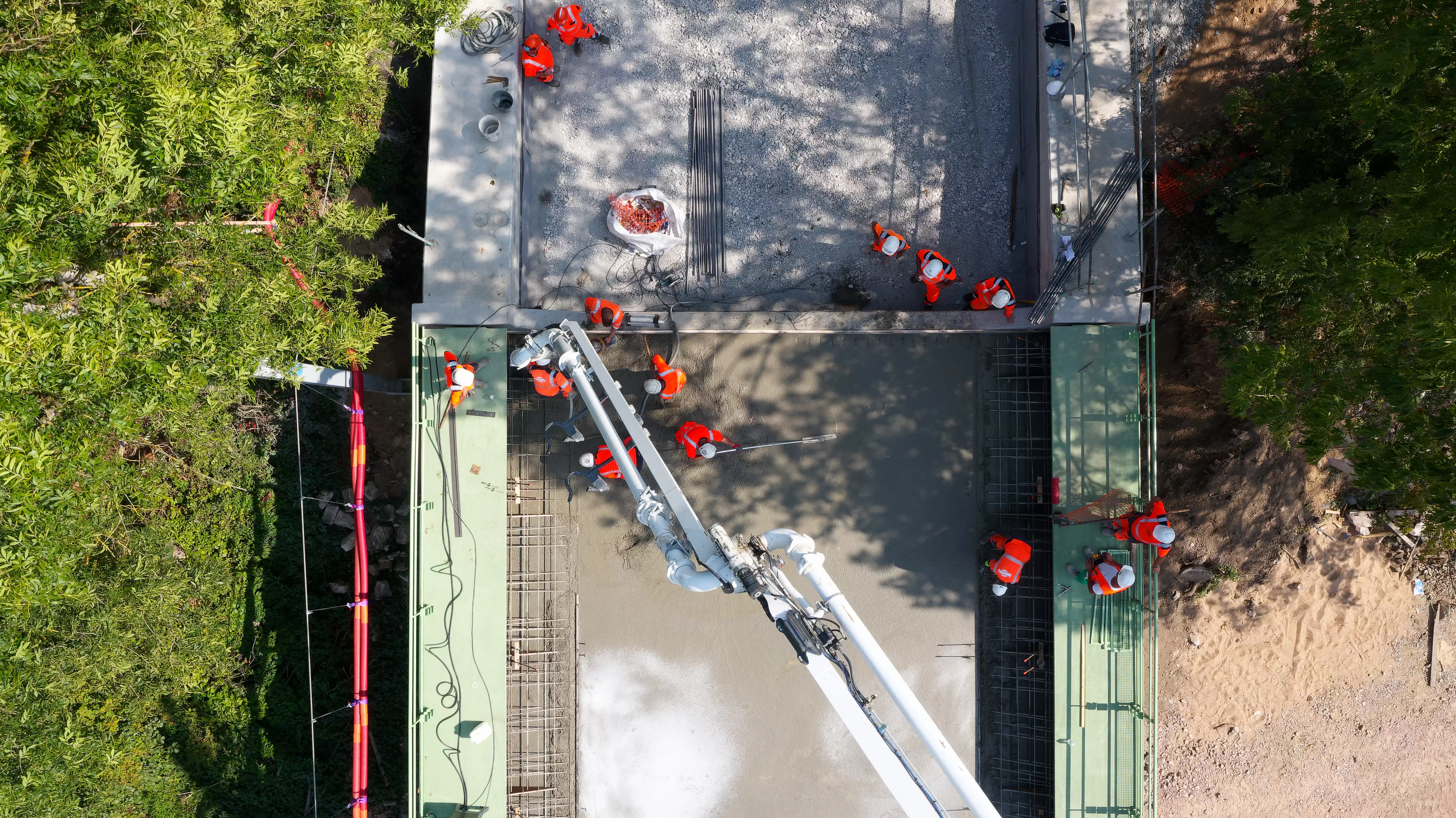 Drone sur chantier BTP vu du ciel à Lyon — Romain Rubini