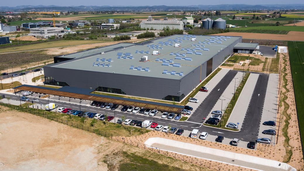 Vue drone site industriel Solystic Alixan Drôme — Romain Rubini photographe BTP