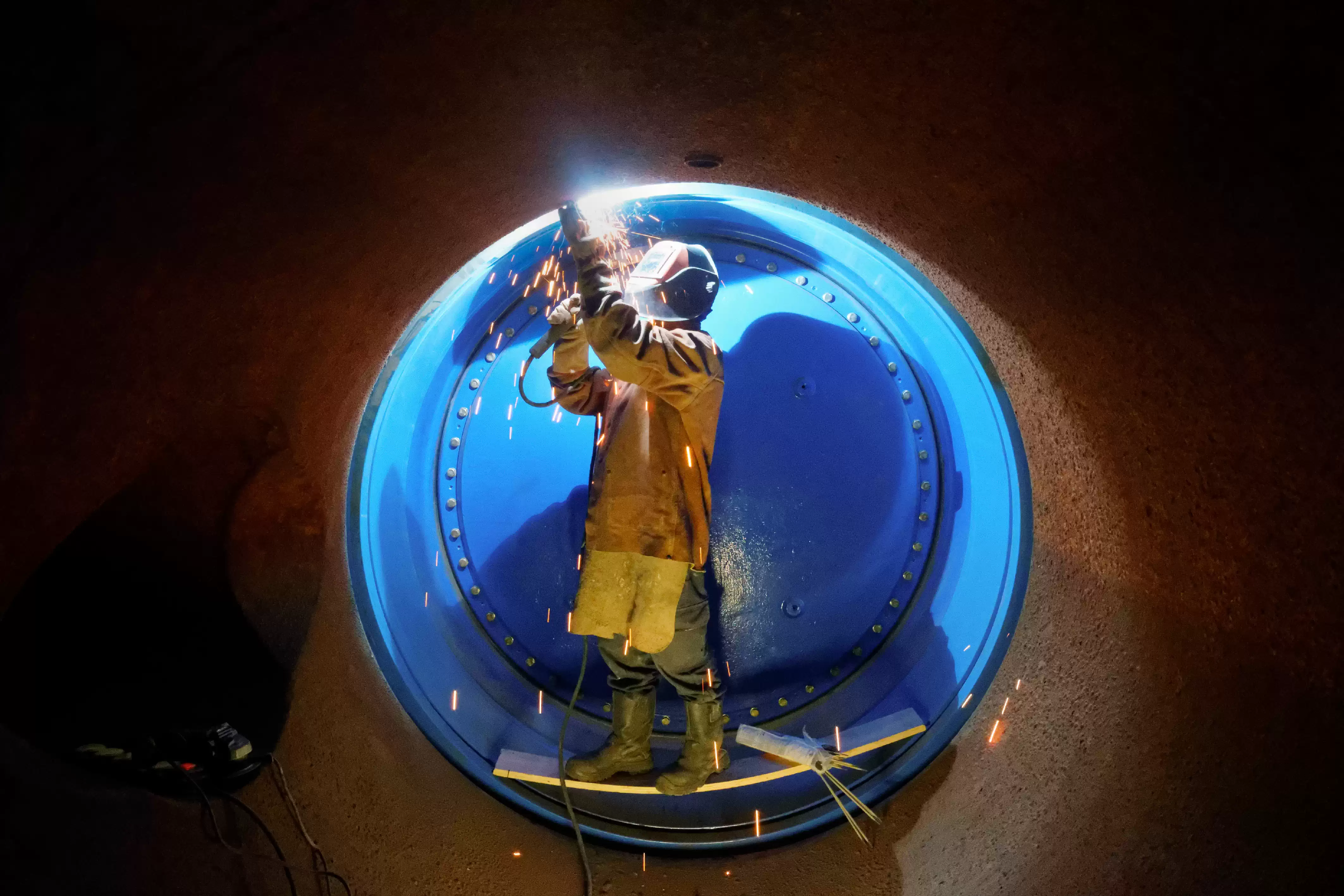 Maintenance centre traitement eaux Lyon SADE — reportage photographe industriel Romain Rubini